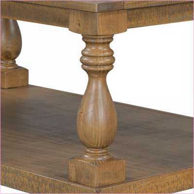 Table basse rétro en placage de pin pour salon / salle d'étude, facile à assembler et amp; Entretien