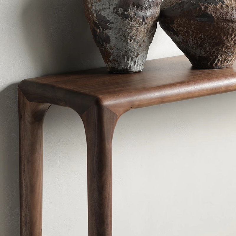 Modern and simple brown console table, 35.40" H x 47.20" W x 13.80" D
