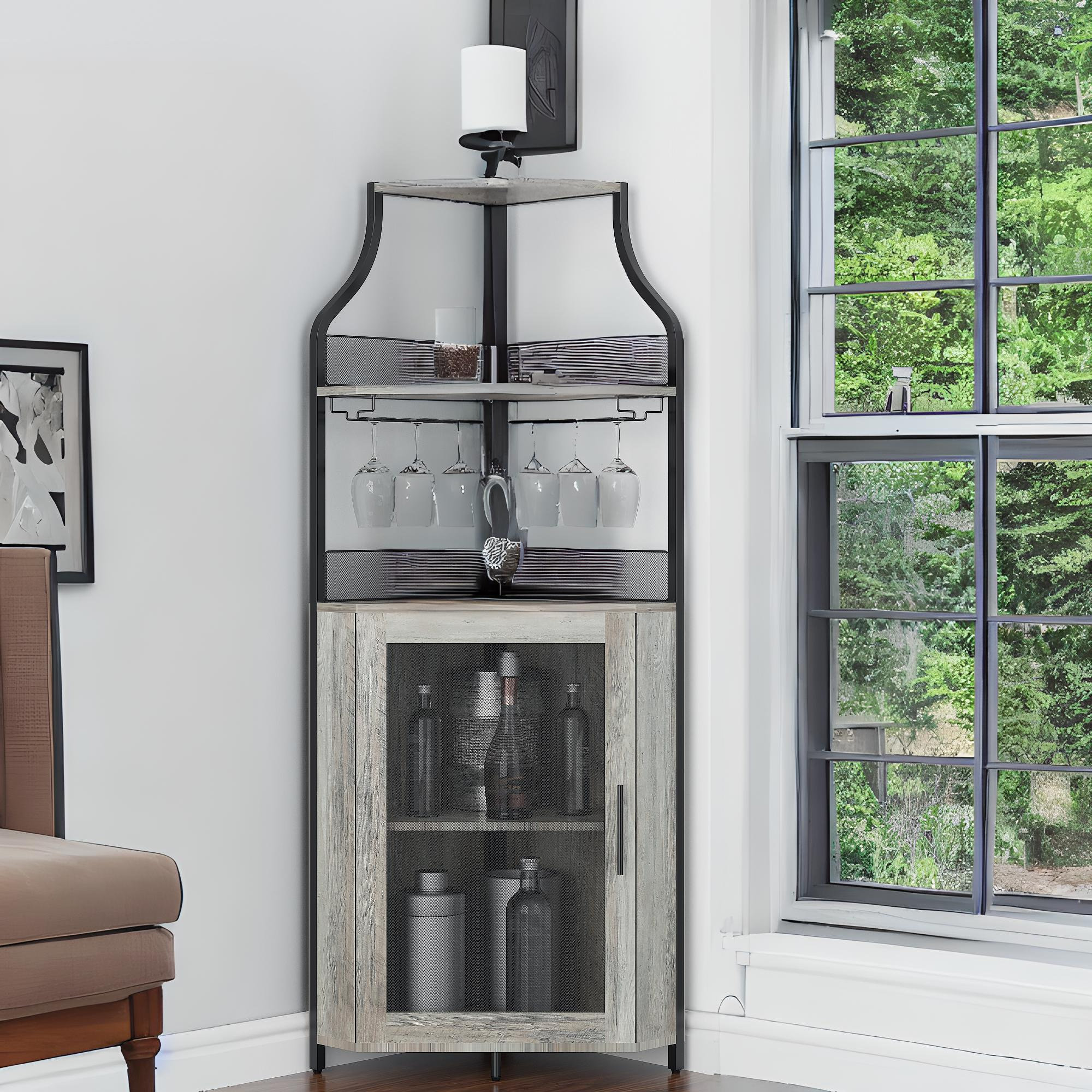 17 Stories Desern Corner Unit Wine Bottle & Glass Rack | Wayfair