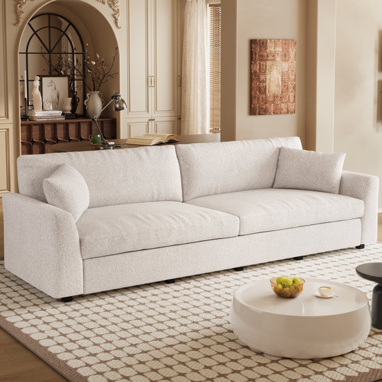 105" Polyester Loveseat Sofa,2 Seater Sofa With 2 Pillows,Sofa Couch,Modern Oversized Sofa For Living Room
