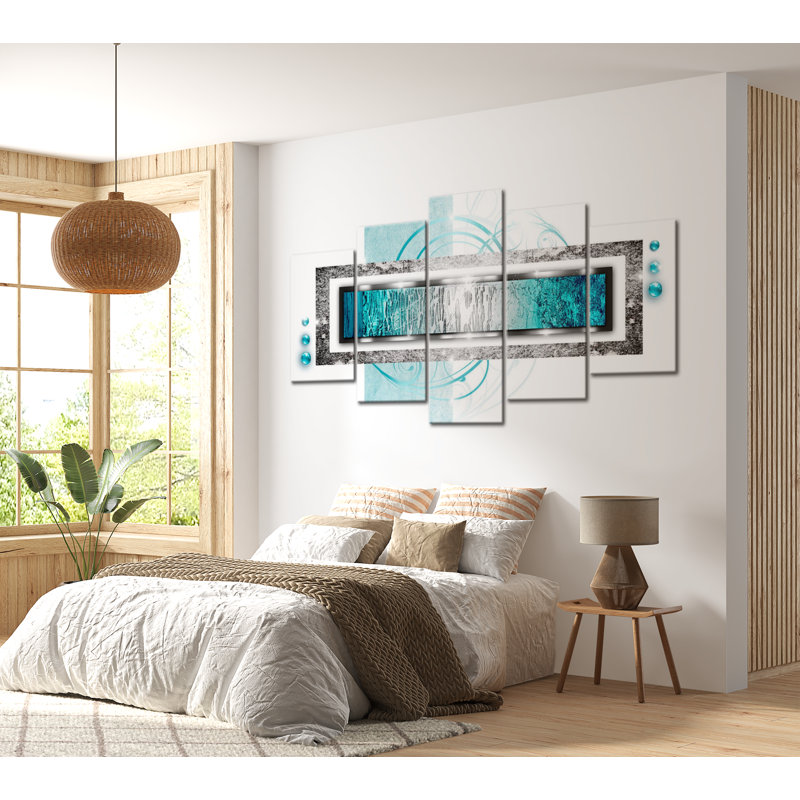 " Turquoise Blizzard " 5 - Pieces, 20" H x 40" W x 0.7" D