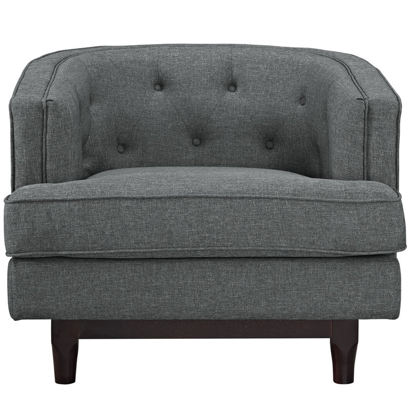 Fauteuil demi-tonneau 35,5 po, Polyester gris
