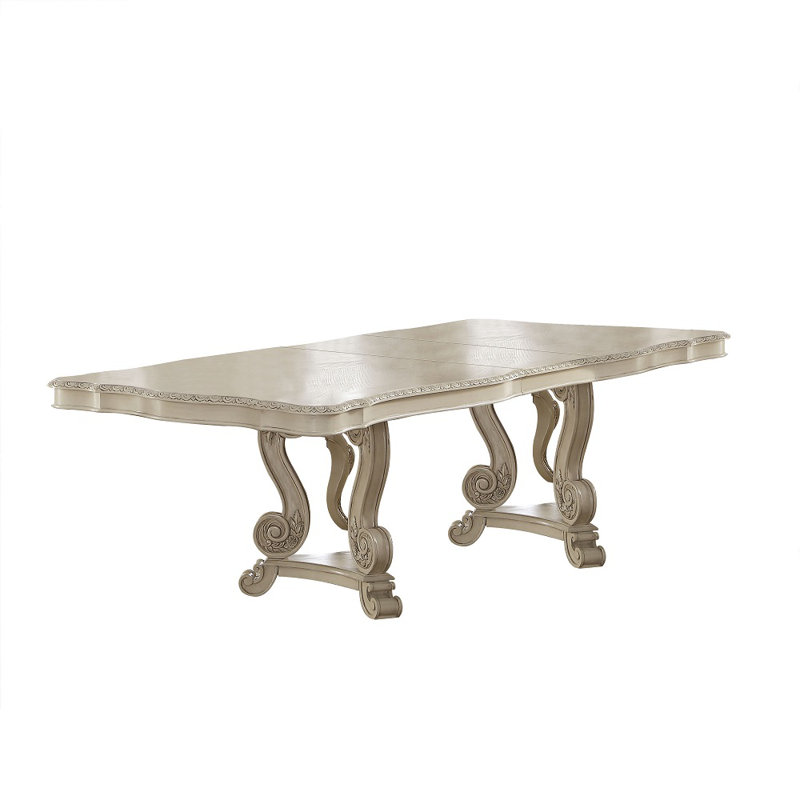 Table de salle à manger Tutuala, Blanc antique