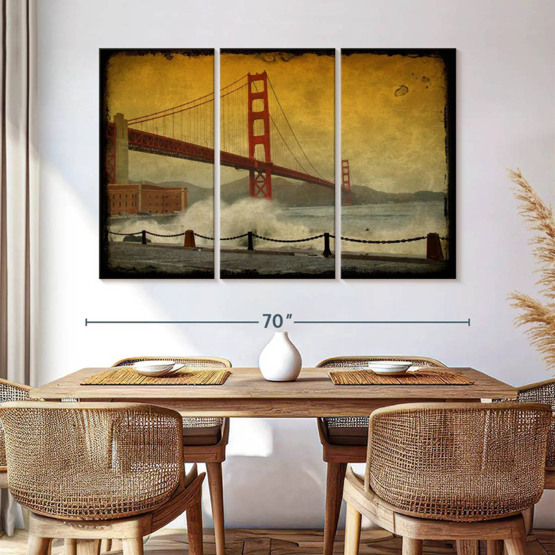 Lilie Grunge San Francisco Bridge, 32" H x 50" W