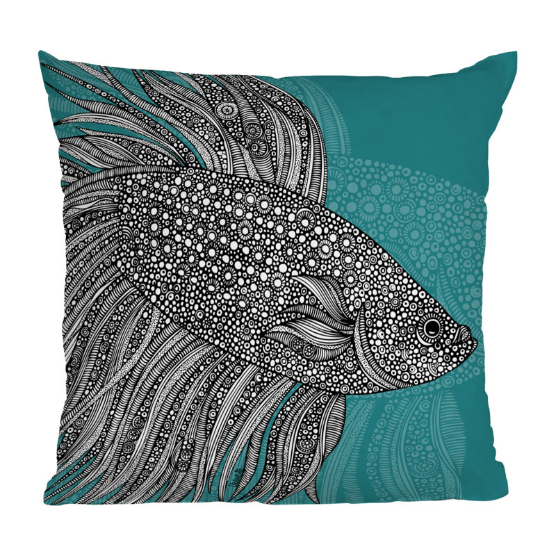 Beta Fish Throw Pillow, 20" x 20"
