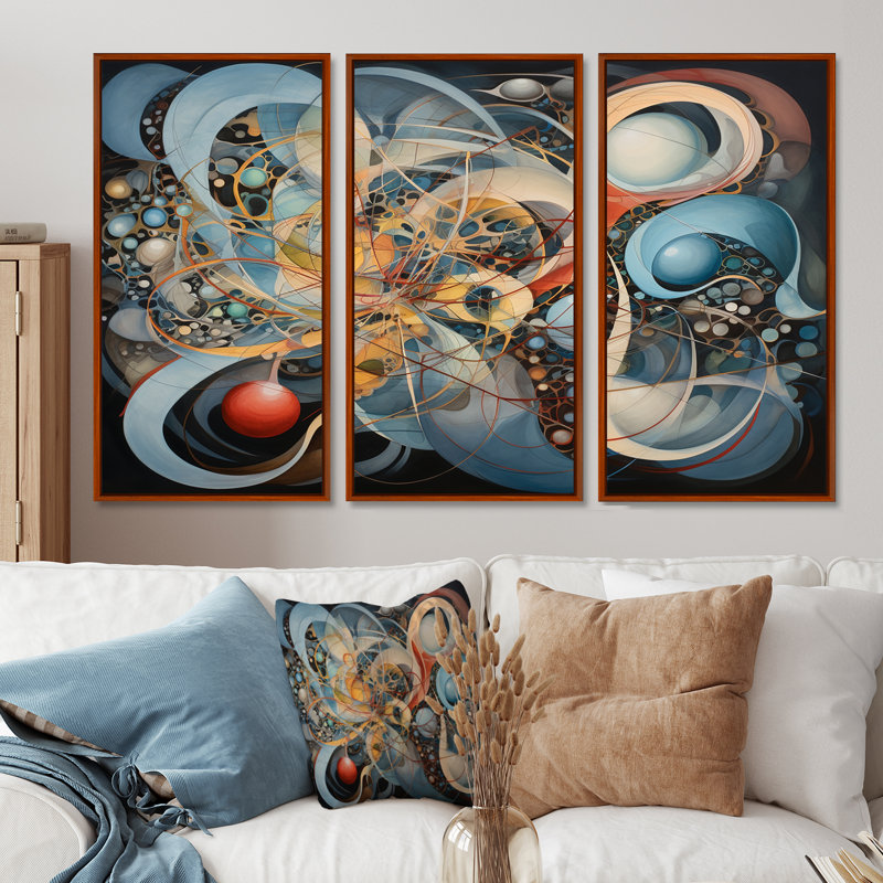 Cristyle - ensemble d'art mural imprimé abstrait, Cadre flottant brun, H 32 po x l 48 po x P 1 po