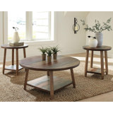 Rustic 3-Piece Multi-Color Plank Table Set: Coffee Table And 2 End Tables For Small Spaces