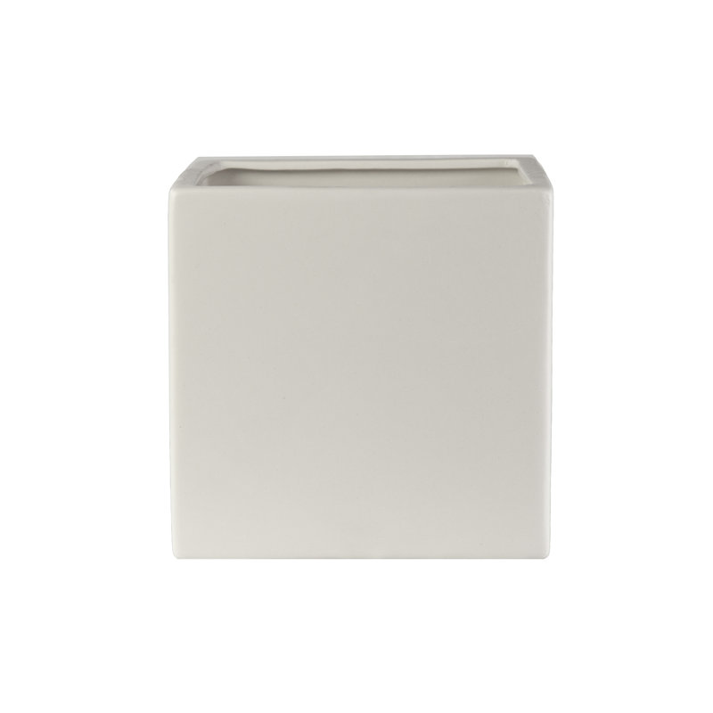 Boîte à fleurs en céramique, Blanc, H 6 po x l 6 po x P 6 po