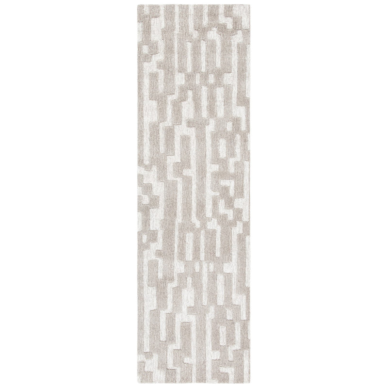 Adolphine Hand Tufted Wool Abstract Rug, Runner 2'3" x 8'