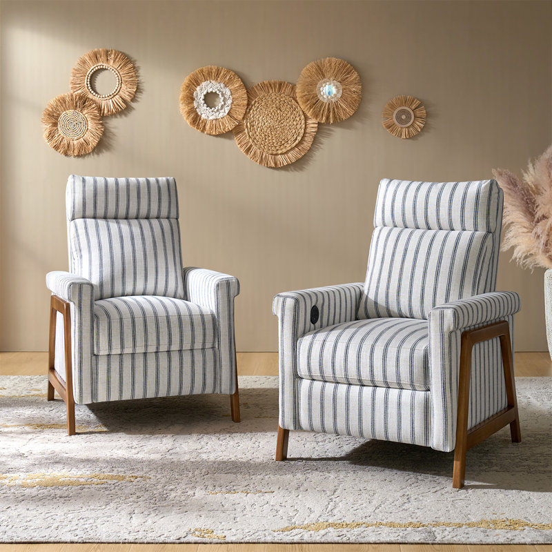 Dracut 29"W Modern Power Recliner With Type-C And USB Charging Ports Set Of 2, Blue