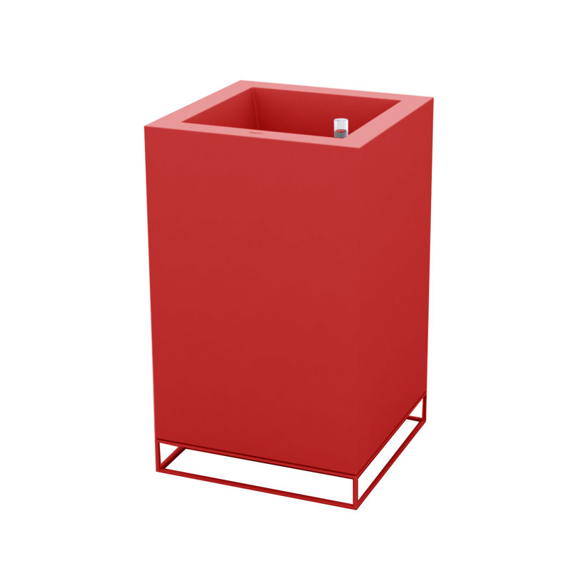 Vela Resin Pot Planter, 39.25" H x 23.5" W x 23.5" D, Steel