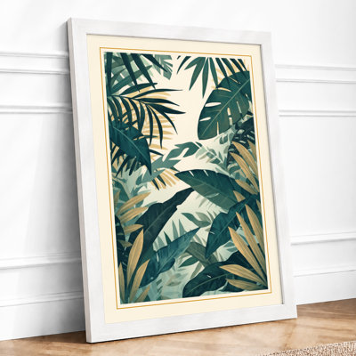Layered Tropical Foliage Botanical - Framed Print