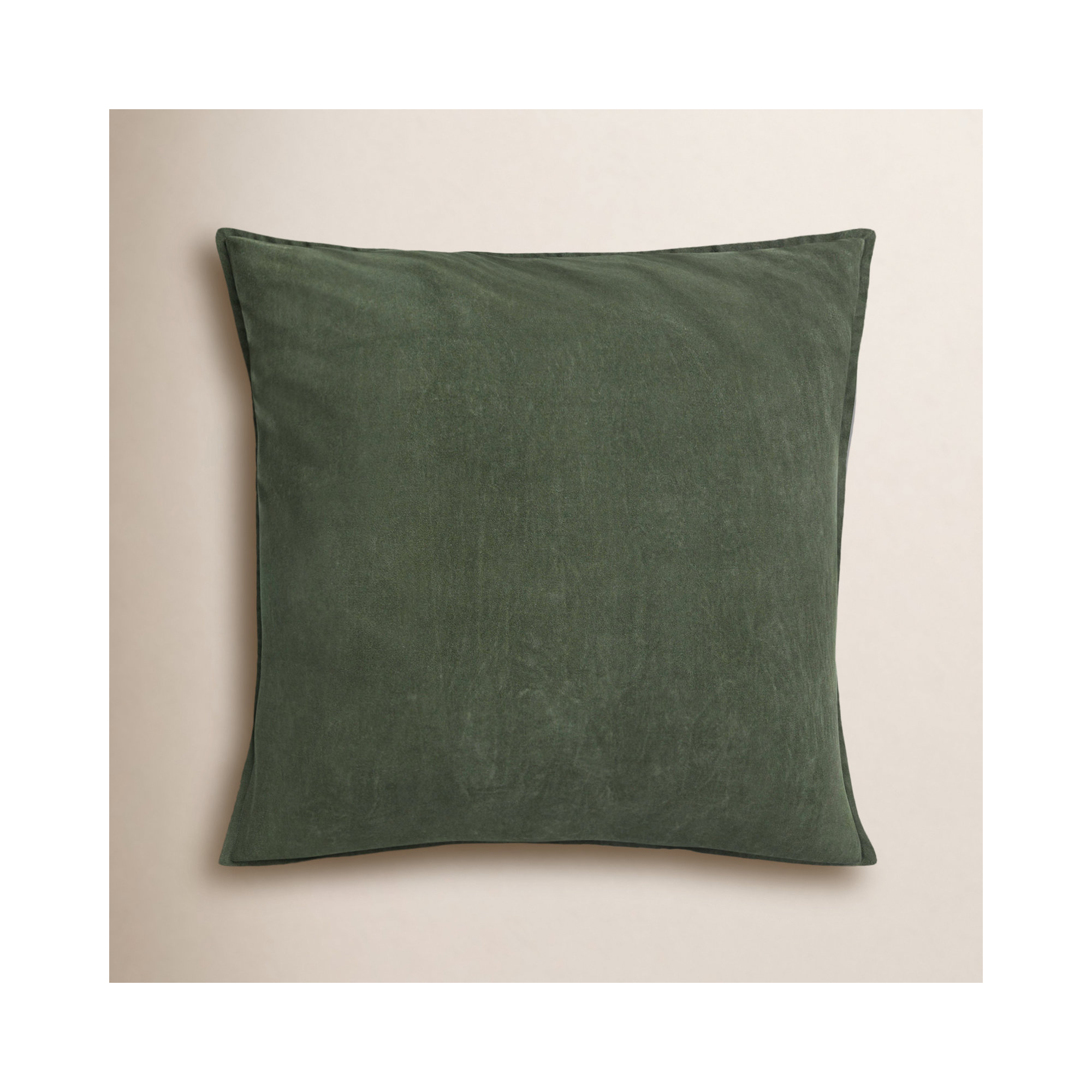 Edgar 100% Cotton Throw Pillow, 18"H x 18"W, Down, Dark Green