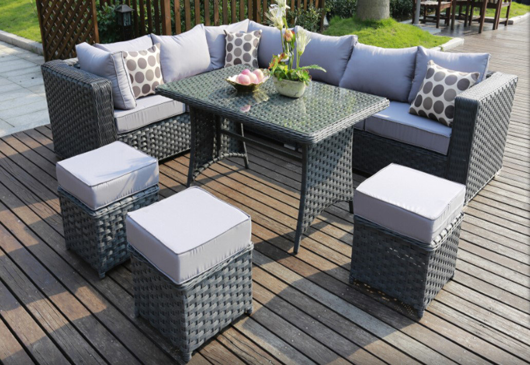 10-Sitzer Lounge-Set Kulthoom aus Polyrattan mit Polster