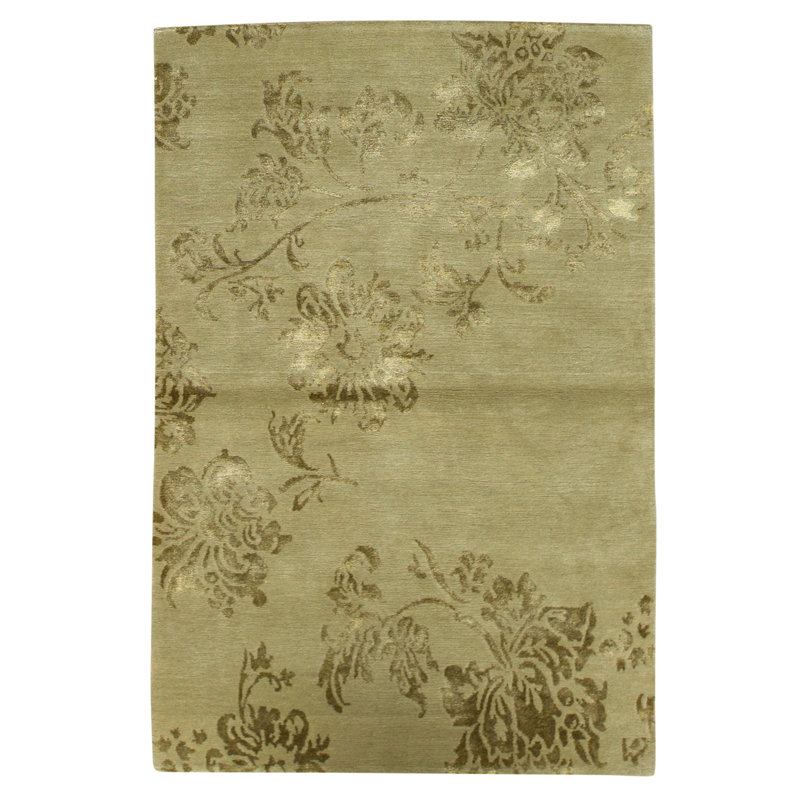 Hand Knotted Area Rug in Sage Green
