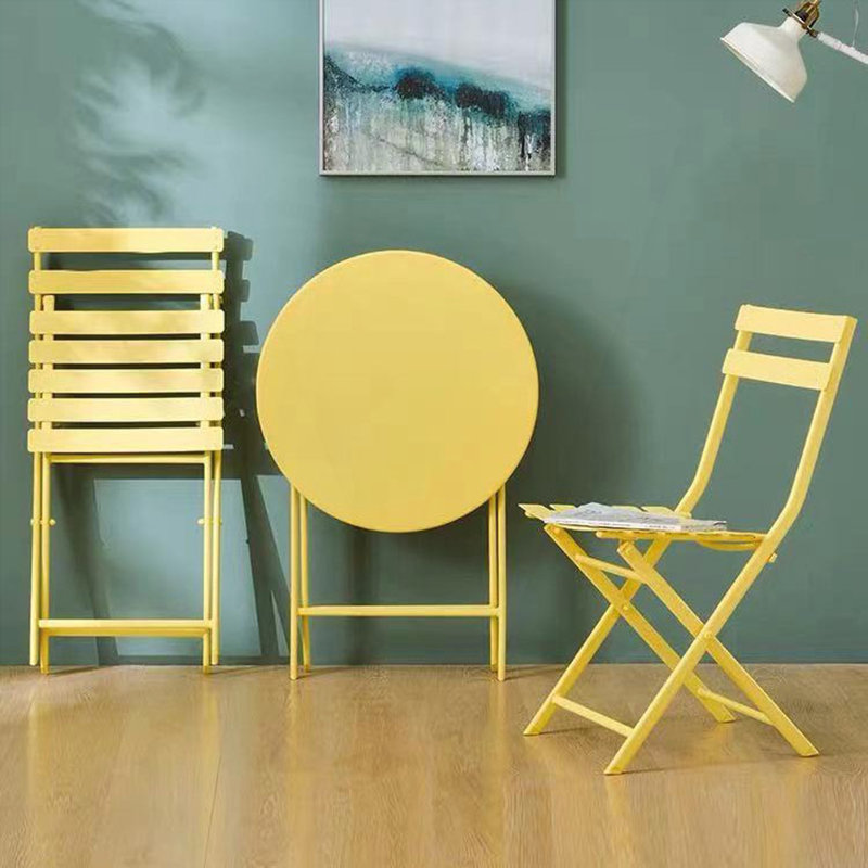 Sami de patio pliable 3 pièces avec cadres en métal durables et couleurs vibrantes pour une utilisation intérieure et extérieure