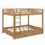 Lit superposé en bois grand et grand avec échelle et lit supplémentaire escamotable, conception en bois massif rustique-661321558
