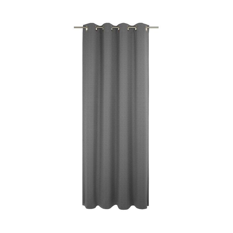 Sunday 82% Polyester And 18% Cotton Semi Sheer Curtain Single Panel, 142cm Width x 295cm Drop, Dark Grey