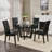 LUMERA Collection Parsons Dining Chairs Set of 4, Upholstered Faux Leather Side Chairs with Nailhead Trim and Solid Wood Legs, Black-97867336