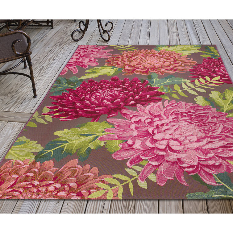 Lark Manor Akera Pink/Green/Plum Indoor/Outdoor Rug & Reviews | Wayfair