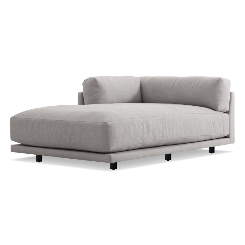 Canapé modulaire 51 po méridienne Sunday, Natté texturé gris Agnew, Face à la gauche