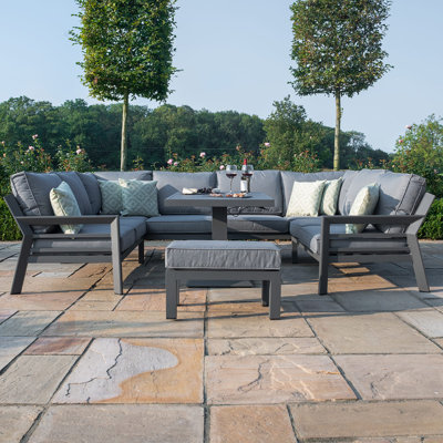 Bridgesjr U-Shaped Aluminium Sofa Set - with Rising Table