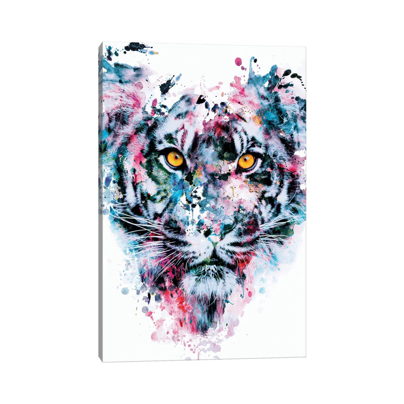 Tiger Blue by Riza Peker - Wrapped Canvas Painting, 101.6 cm H x 66.04 cm W x 1.91 cm D