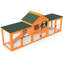 Lapin orange avec aire de repos, 2 espaces de jeu, poignées, rampes, plateau amovible et protection imperméable pour une installation intérieure ou extérieure Grand espace confortable, aires de jeu, nettoyage