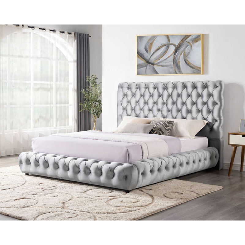 Velours Dreamer gris plateforme plateforme, Grand, gris