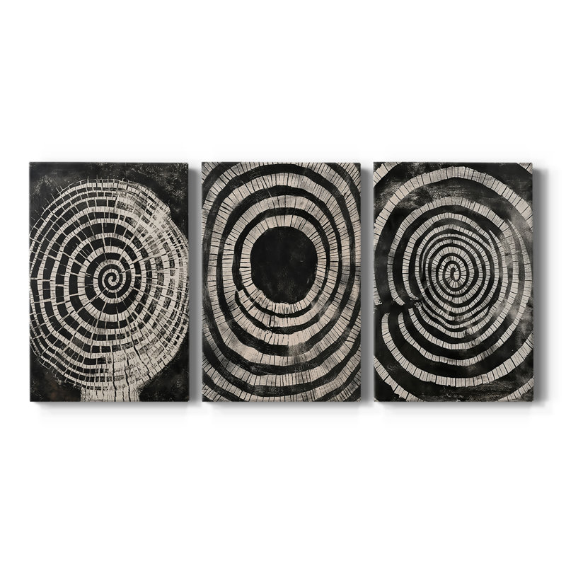 ABSTRACT Series CXCVI - Toile tendue sur mesure - 3 pièces, H 27 po x l 54 po