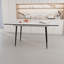 Table de salle à manger extensible de 47 po à 63 po, lueur de marbre blanc, industrielle moderne pour la cuisine et la salle à manger, avec pieds en métal noir conique