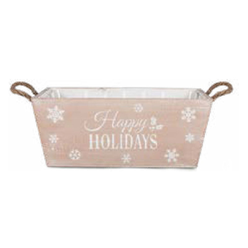 Panier en bois massif Happy Holiday, H 5,13 po x l 9 po x P 12,5 po
