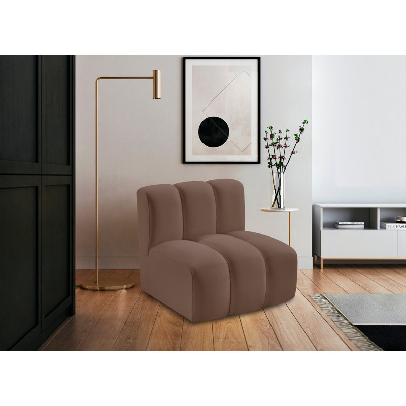 Hurbert Upholstered Side Chair, Brown Vegan Leather