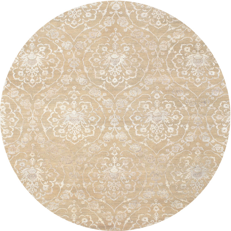 Tapis contemporain brun, Rond 4 pi