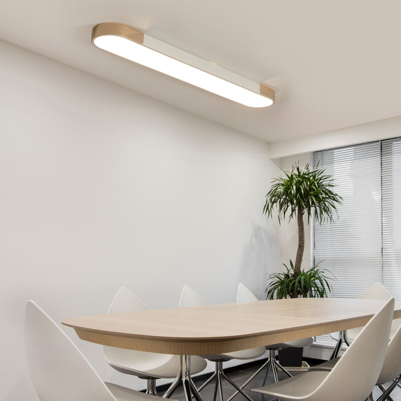 Cherron 1-Light 100cm LED Flush Mount, White/Gold