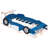 Twin Size Race Car Platform Bed With Wheels, Blue - Solid And Design Car-Shaped Wheels In Dependable Quality-1642619840