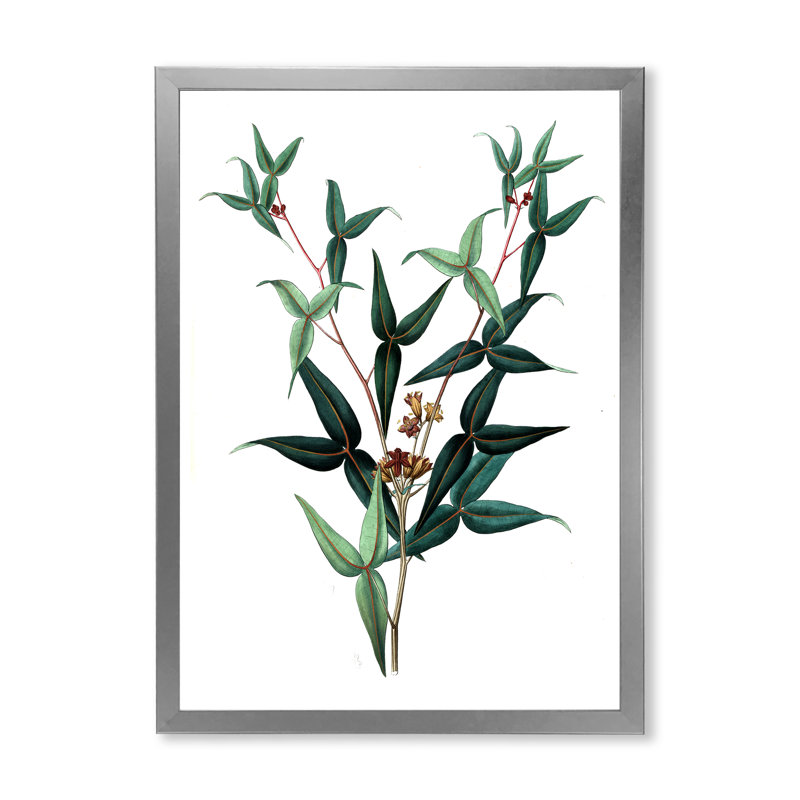 Feuilles de plantes - reproduction d'art sur toile, H 32 po x l 24 po x P 1 po, Argent
