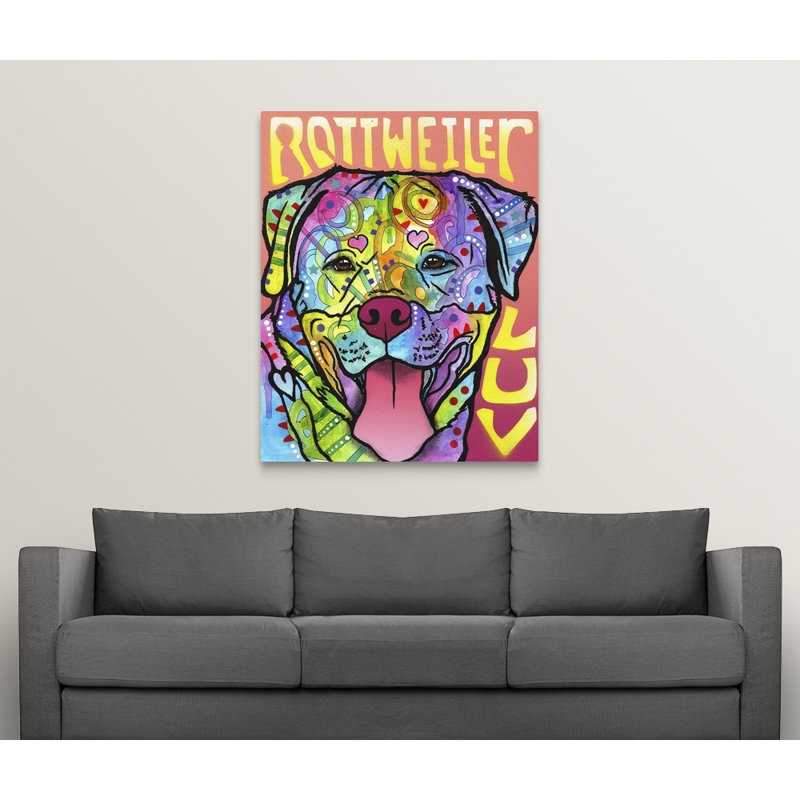 " Rottweiler Luv " by Dean Russo, Canvas, 48" H x 38" W x 1.5" D