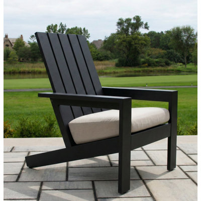 Rhys Black Aluminum Adirondack With Sunbrella Cushion