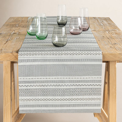 over&back Reversible Striped 90" Table Runner