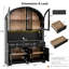 Grandes armoires de rangement avec éclairage DEL, vaisselier de style champêtre en bois MDF pour la cuisine