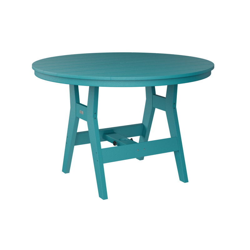 Harbor Outdoor Round Bar Table, Aruba Blue, 38.87" H x 48" W x 48" D