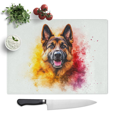 German Shepherd Dog Vol.3  Glass Chopping Board