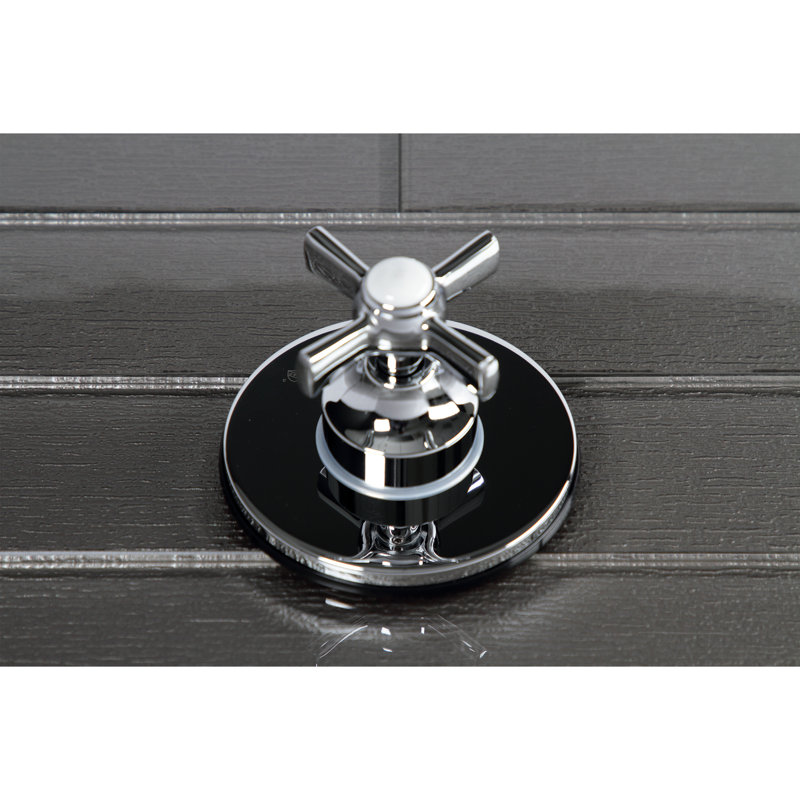 Kingston Brass Single-Handle Wall Mount Three-Way Diverter Valve with Trim Kit, Polished Chrome