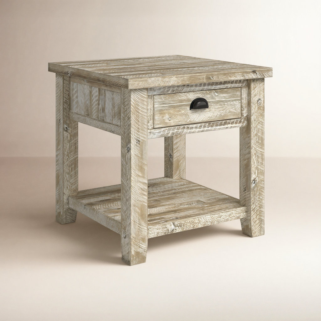 Castile 24" End Table, Washed Gray