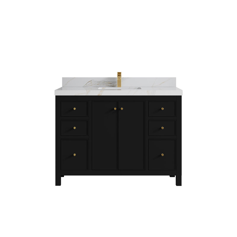 Ensemble de meuble-lavabo simple 48 po Chicago, Sienne Calacatta