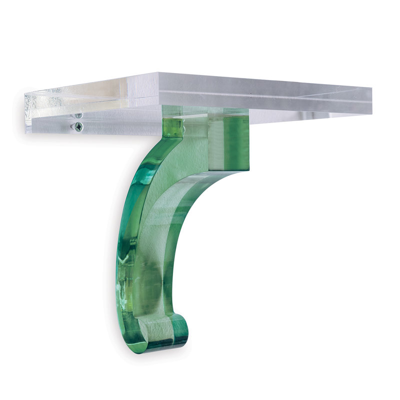 Glencoe Accent Shelf, Green/Clear