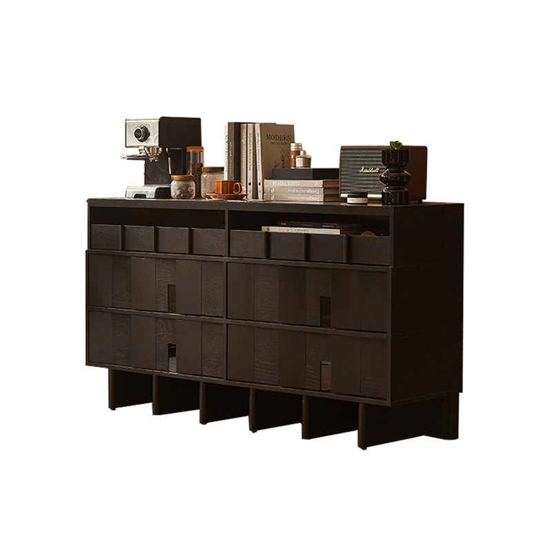 Commode 6 tiroirs Light Luxury, Noir