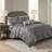 6-Piece King/Cal King 6 Piece Jacquard Quilt Set with Throw Pillows,Grey