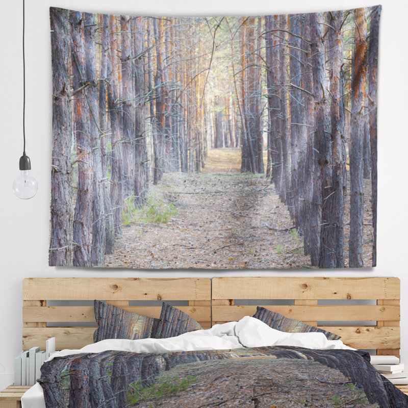 Tapisserie de forêt mince pin tree tree, H 50 po x l 60 po